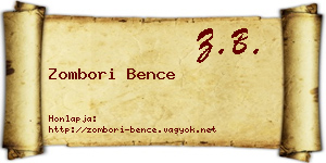 Zombori Bence névjegykártya